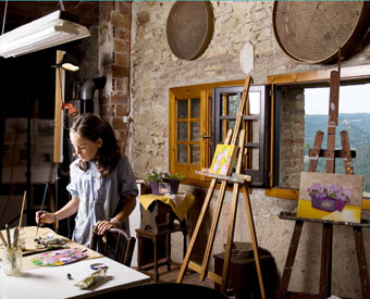 organized art studio