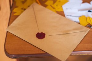 letter sealed with wax stamp