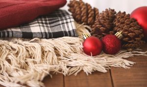 holiday decor and blankets