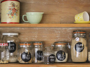 organized pantry shelf