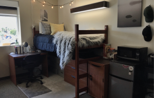 organized dorm room