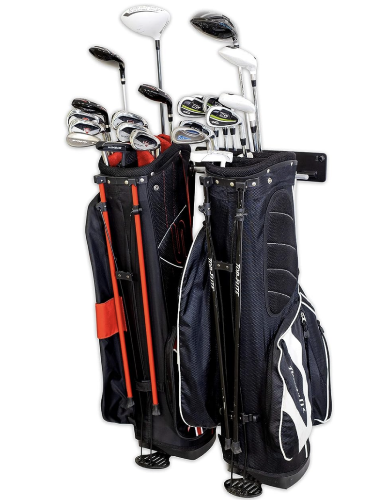 wall mounted golf bag storage organizing