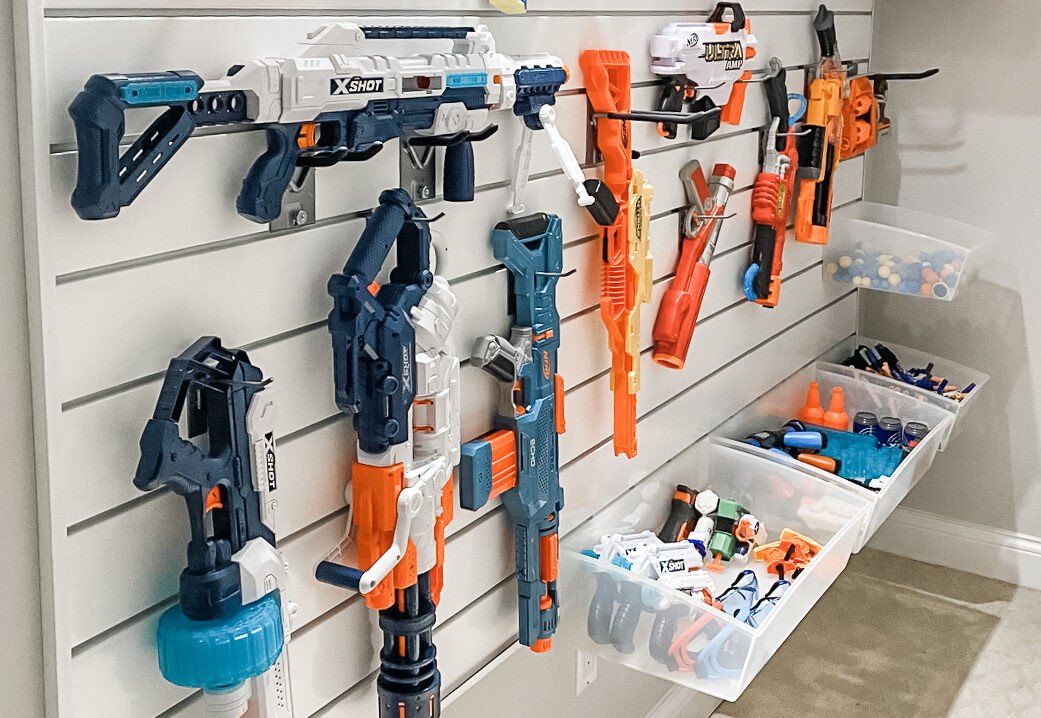 slat wall nerf organization