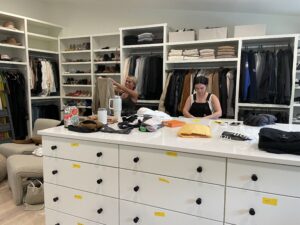 organizing closet for seasonal clothing swap