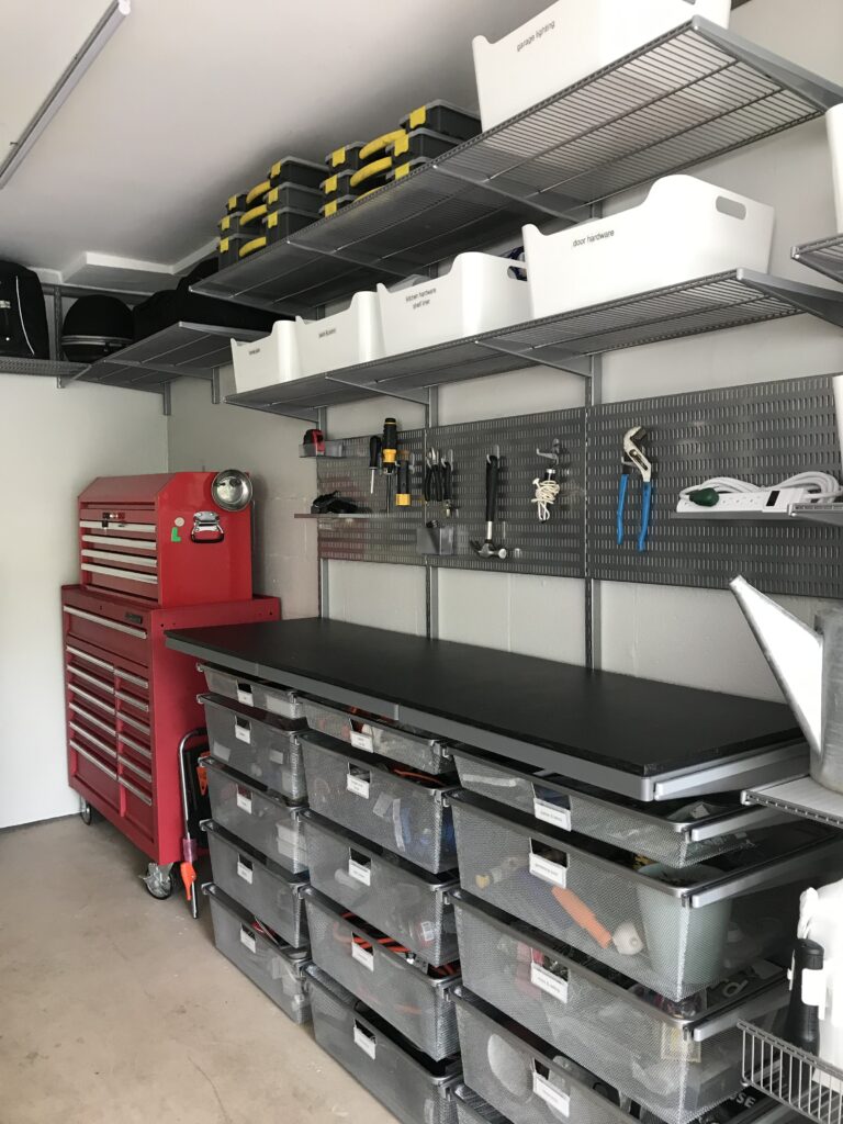 how to organize your garage with elfa