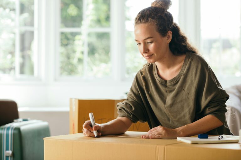 moving concierge labeling boxes