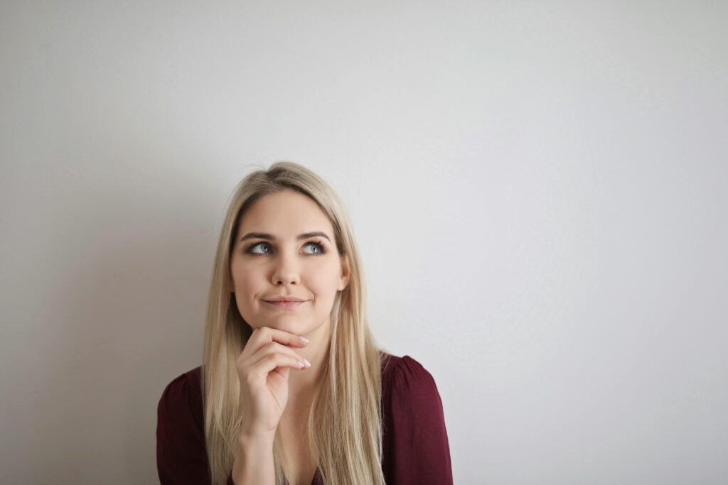 woman thinking about professional organizing