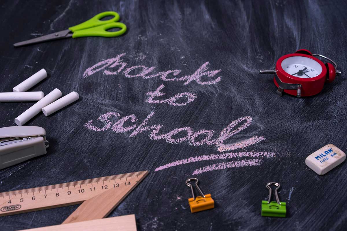 back to school on chalk board