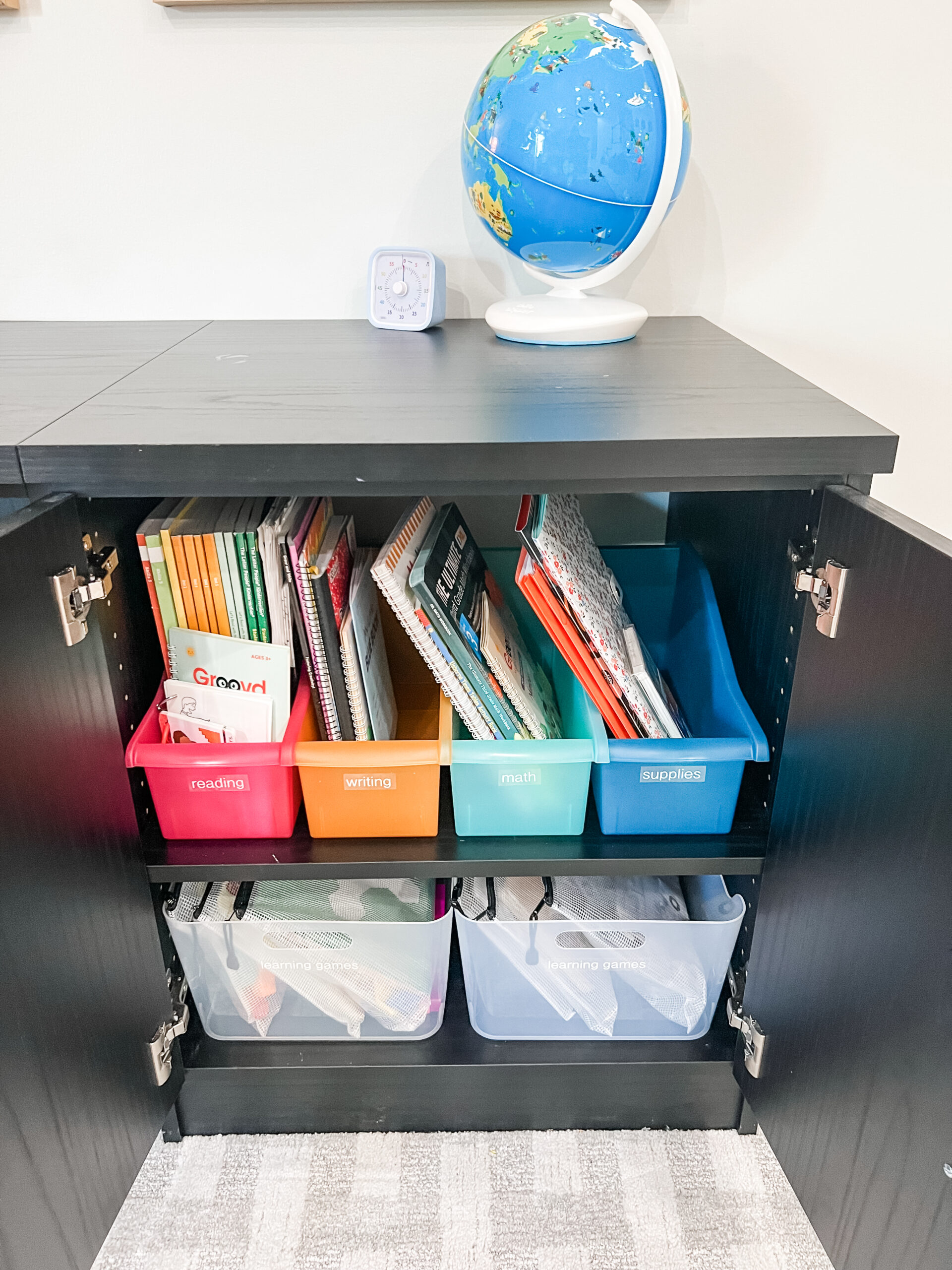 organized school supplies