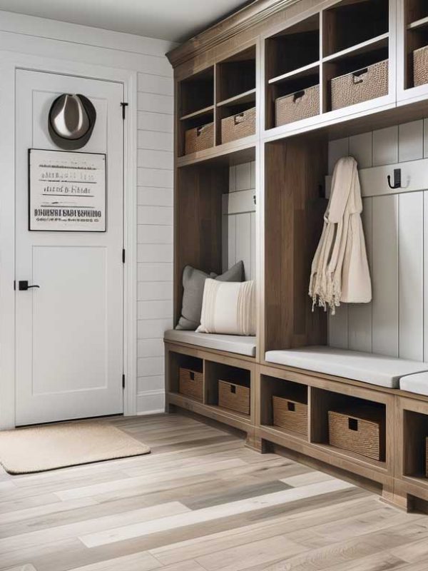 organized family mud room