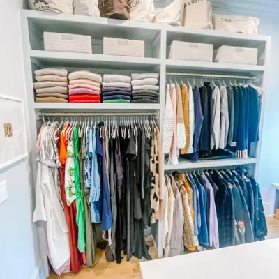 organized closet for seasonal clothing swap