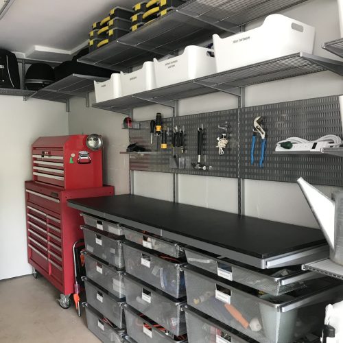 elfa garage organizing storage system